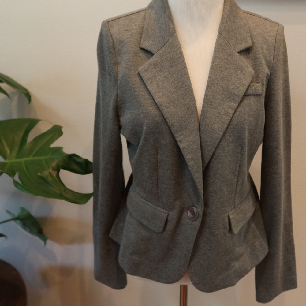 Grey Cotton Blazer Forever21